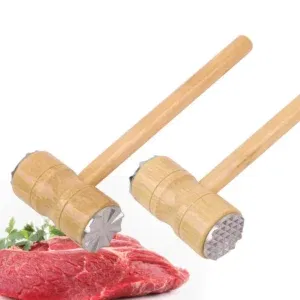 Maillet Attendrisseur de Viande – Double Face, Manche en Bois Naturel - 26cm