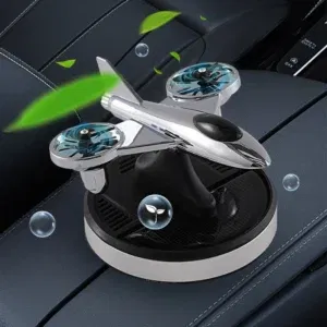 Diffuseur d'Arômes Voiture Avion Solaire – Purificateur d'Air Rotatif, Écologique - 10x9x7 cm